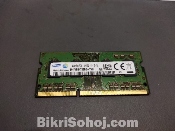 Laptop RAM 4GB DDR3 1600MHZ for sale